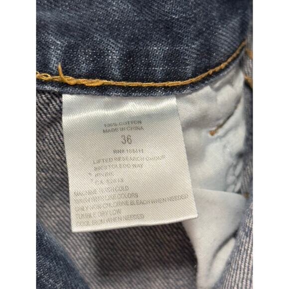 Lngeans - Men's Straight Leg Denim Jeans - Medium/Dark Wash (36" waist) - Picture 3 of 8